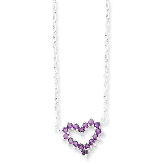 Sterling Silver Genuine Heart on 16 Chain Necklace