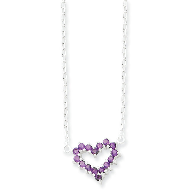 Sterling Silver Genuine Heart on 16 Chain Necklace