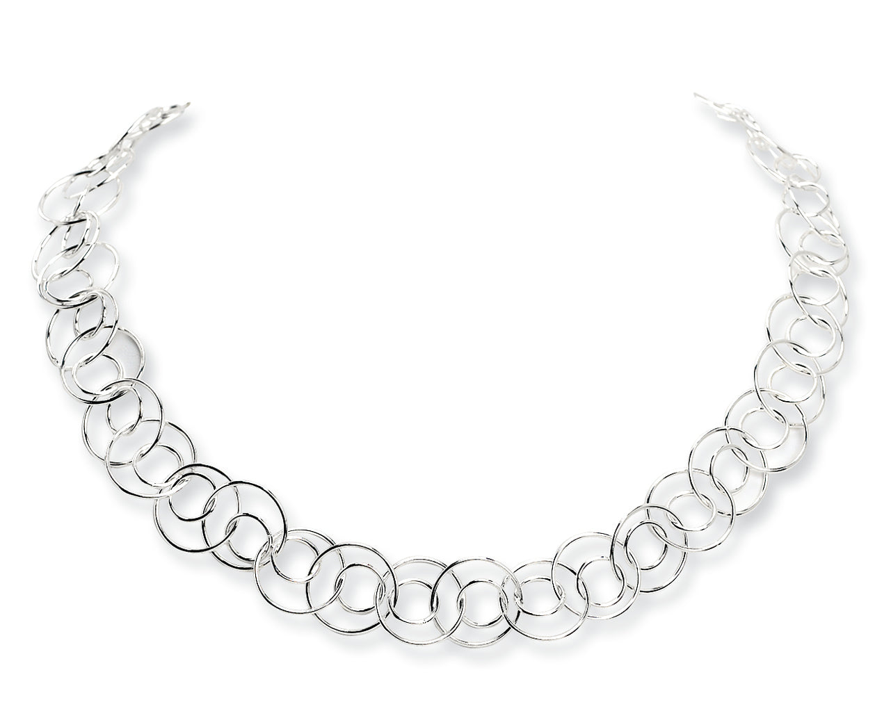 Sterling Silver Fancy Link Necklace 42 Inches