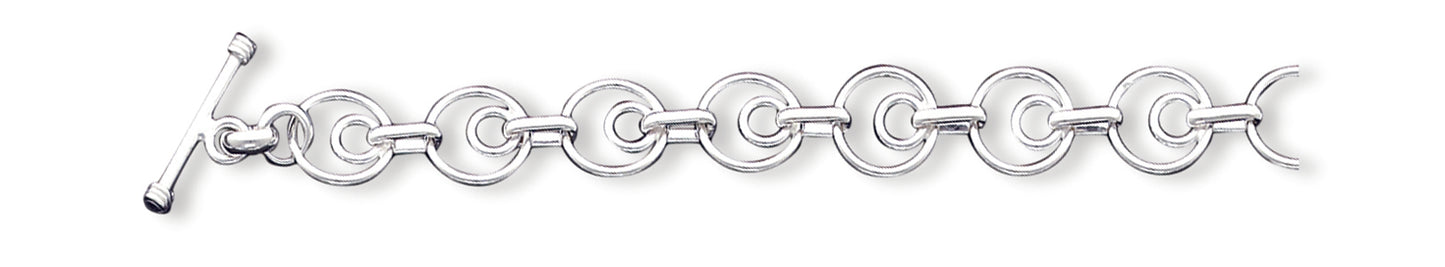 Sterling Silver 8.75inch Polished Fancy Link Toggle Bracelet 8.75 Inches