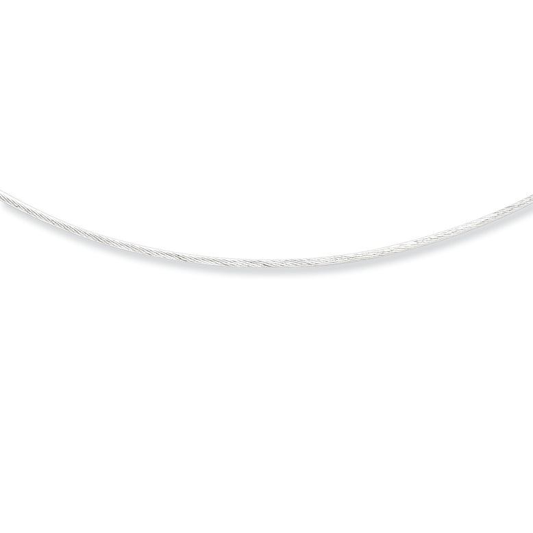 Sterling Silver 1mm Twisted Neckwire 18 Inches