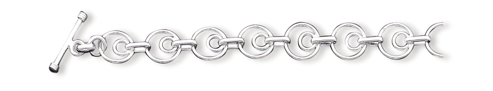 Sterling Silver 7.75inch Polished Fancy Link Toggle Bracelet 7.75 Inches