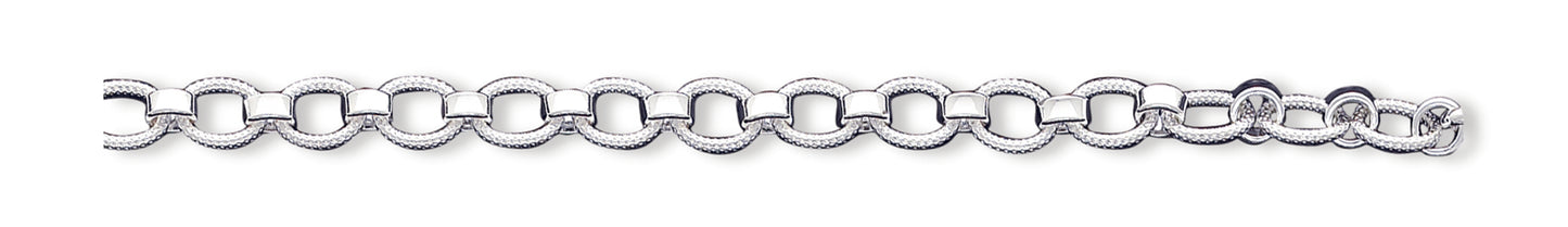 Sterling Silver 7.75inch Polished Fancy Link Toggle Bracelet 7.75 Inches