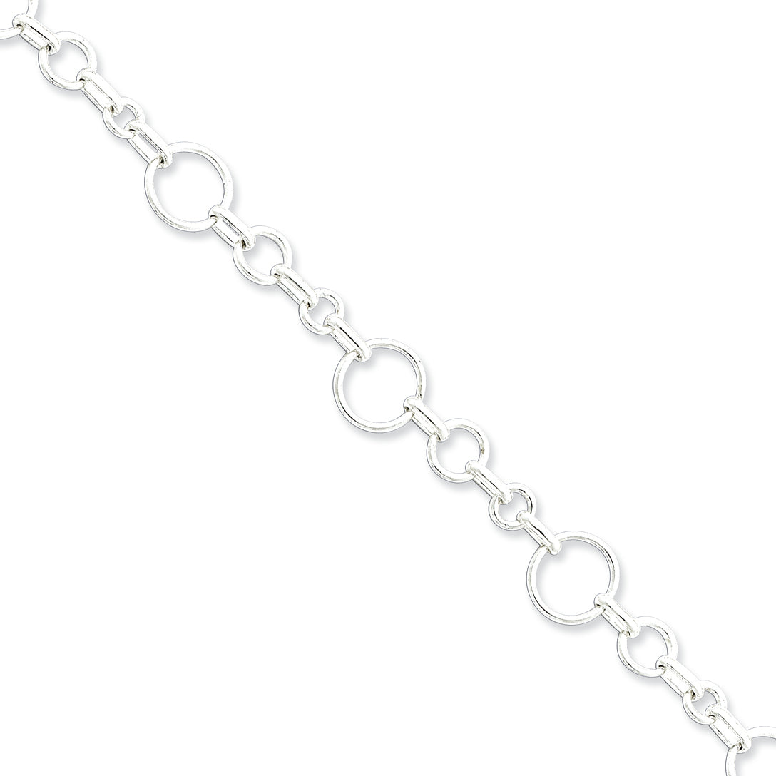 Sterling Silver 7.5inch Fancy Link Bracelet 7.5 Inches