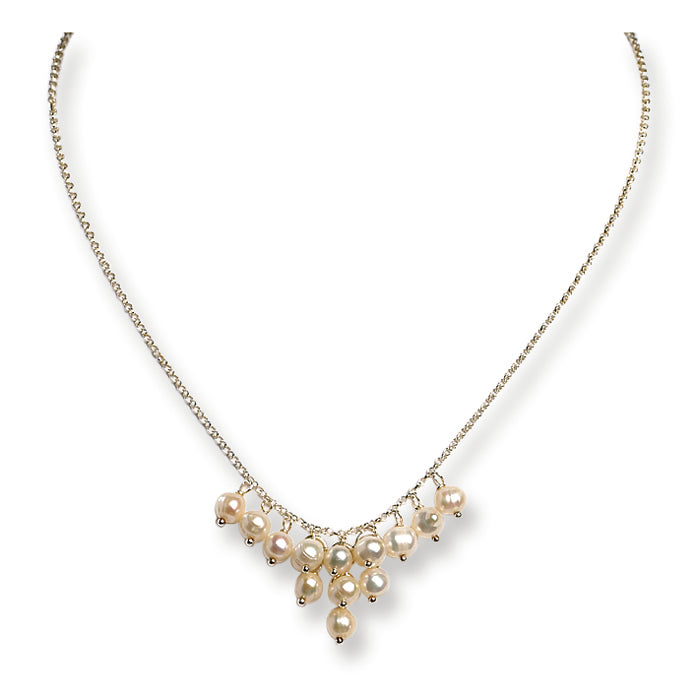 Sterling Silver Freshwater Cultured Pearl 16in Necklace