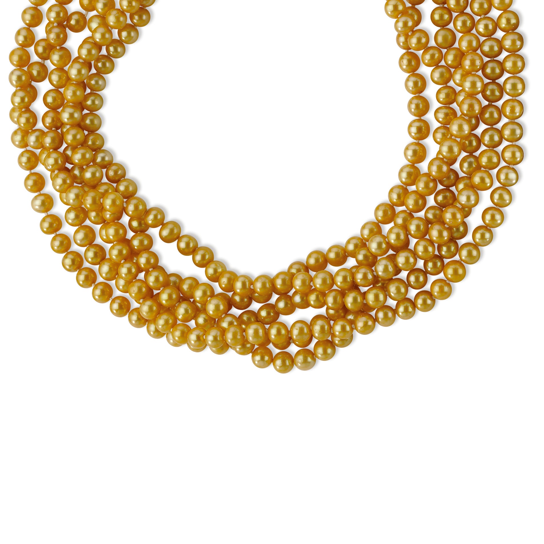 5.5-6mm 100 inch Golden Freshwater Cultured Pearl Necklace