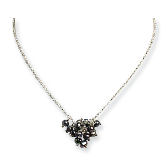 Sterling Silver Freshwater Cultured Peacock Pearl Necklace
