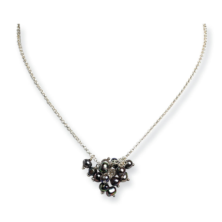 Sterling Silver Freshwater Cultured Peacock Pearl Necklace