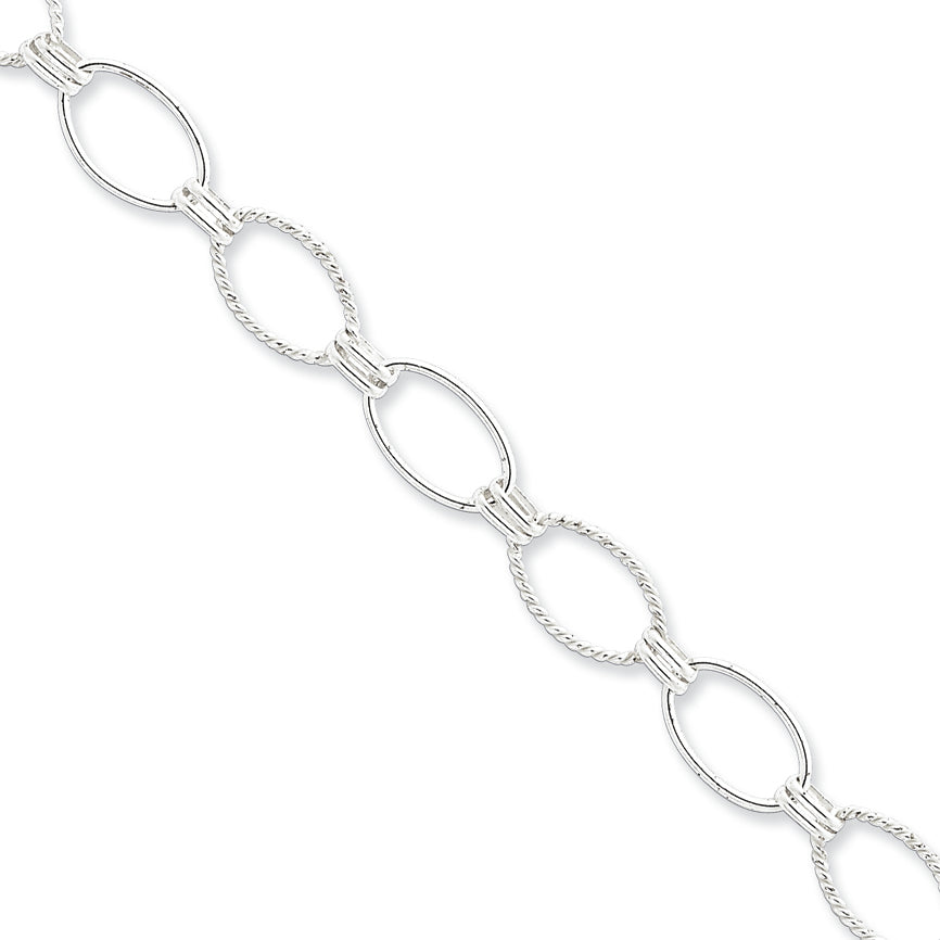 Sterling Silver 7.5inch Polished Fancy Link Bracelet 7.5 Inches