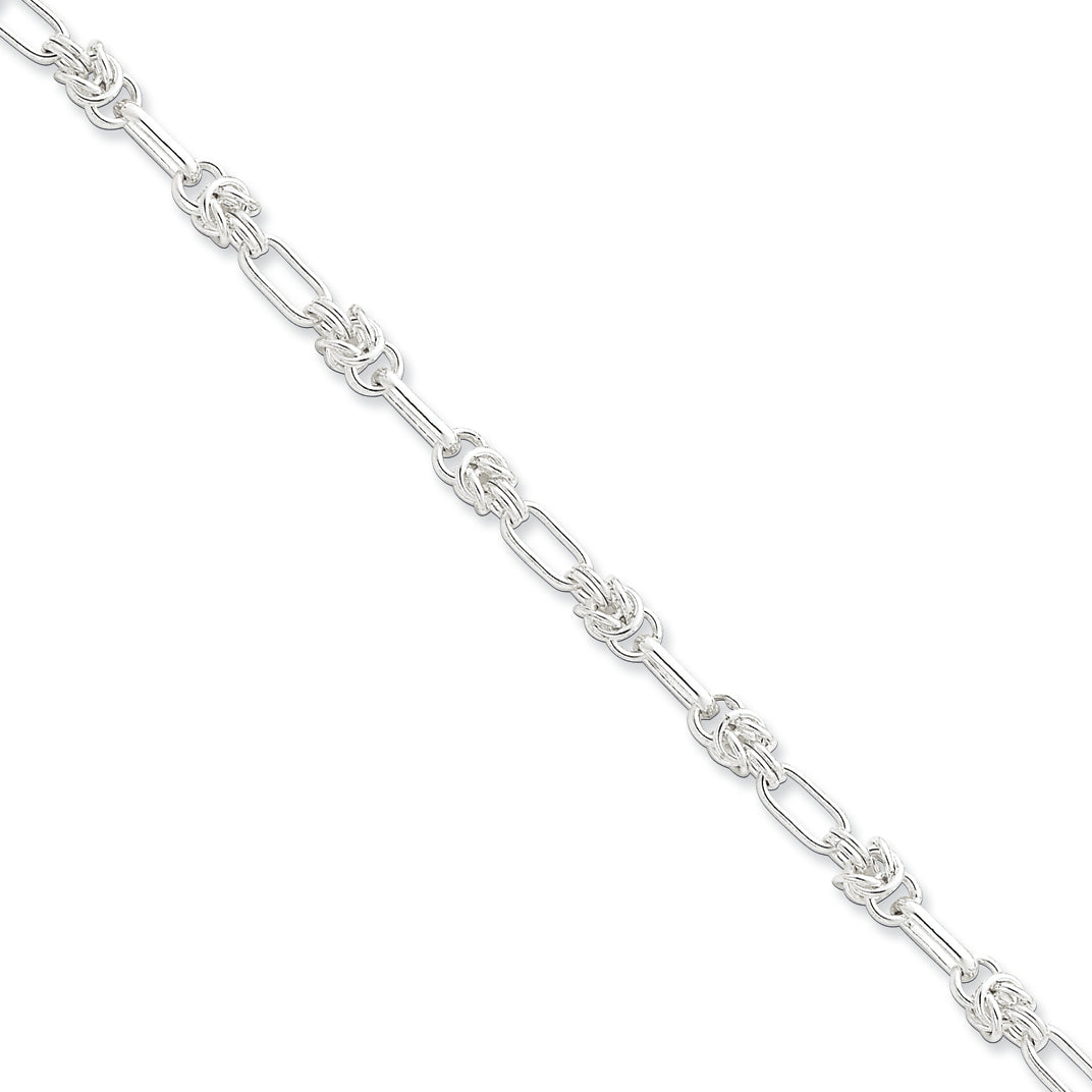 Sterling Silver 8.5inch Polished Fancy Link Bracelet 8.5 Inches