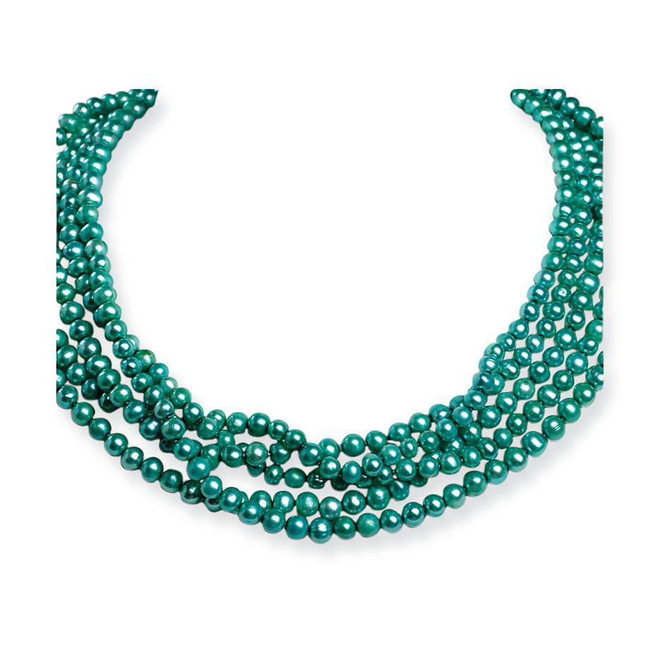 5.5-6mm Freshwater Cultured Blue Pearl Single Strand Necklace