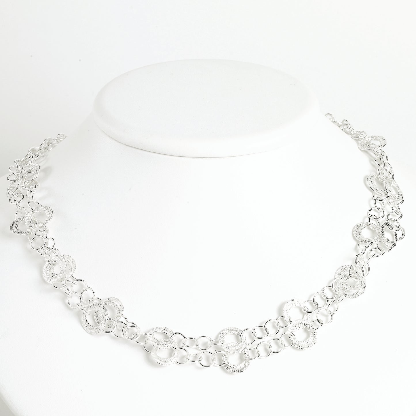 Sterling Silver Fancy Necklace 18 Inches