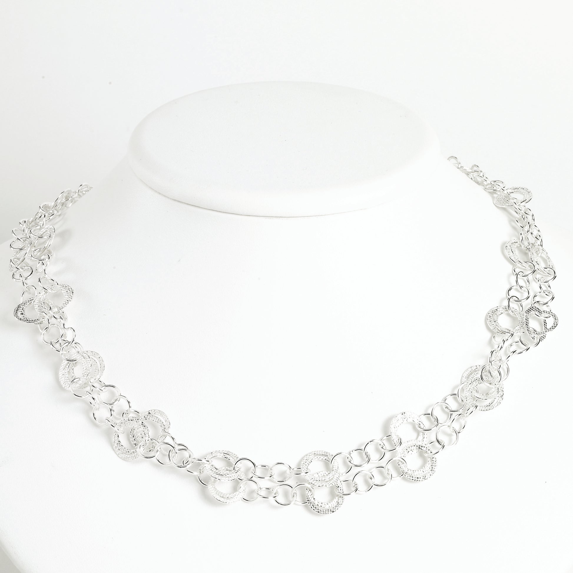 Sterling Silver Fancy Necklace 24 Inches