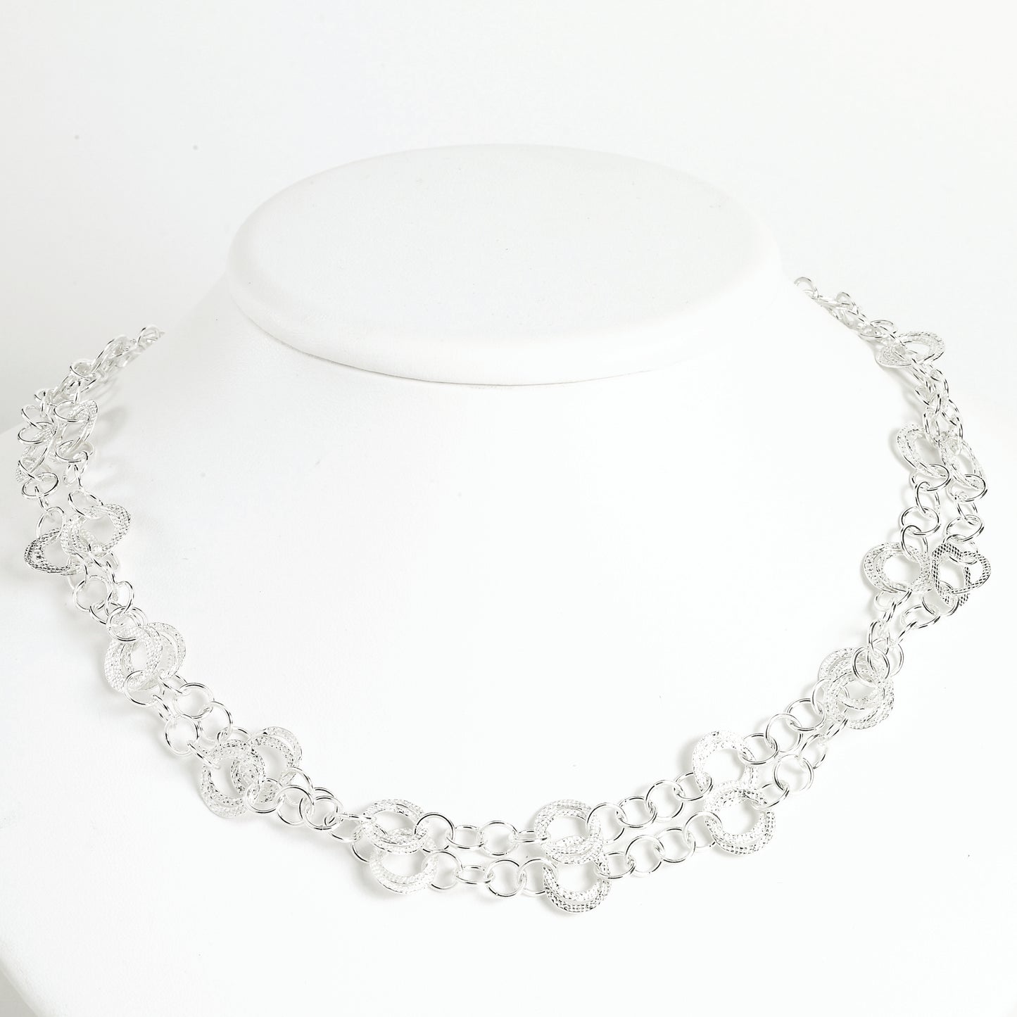 Sterling Silver Fancy Necklace 42 Inches