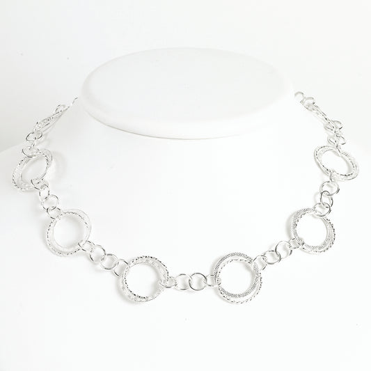 Sterling Silver Fancy Necklace 18 Inches