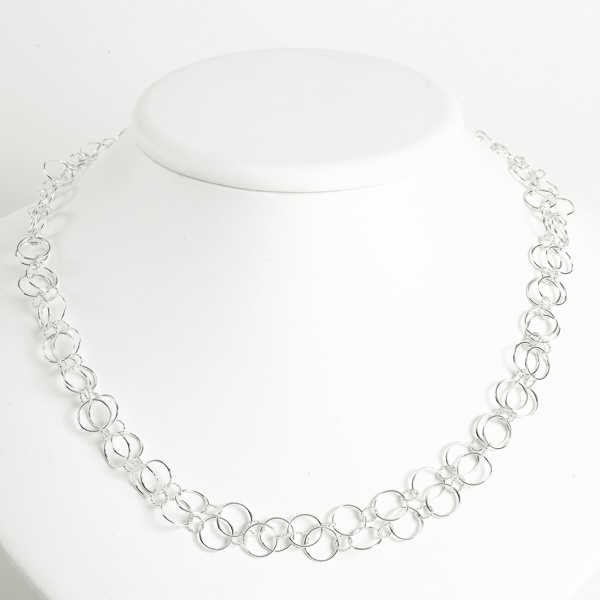 Sterling Silver Fancy Necklace 18 Inches