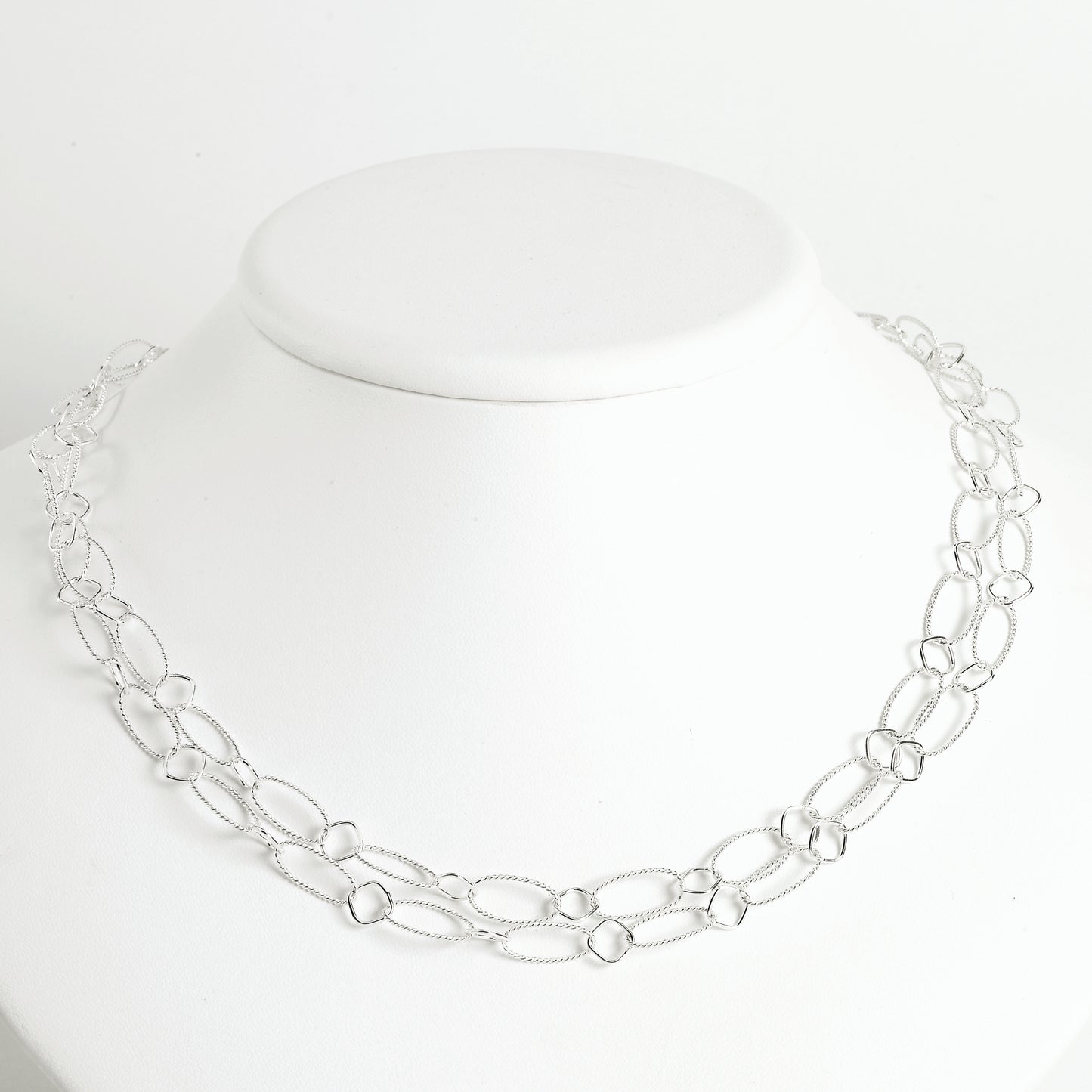 Sterling Silver Fancy Necklace 24 Inches