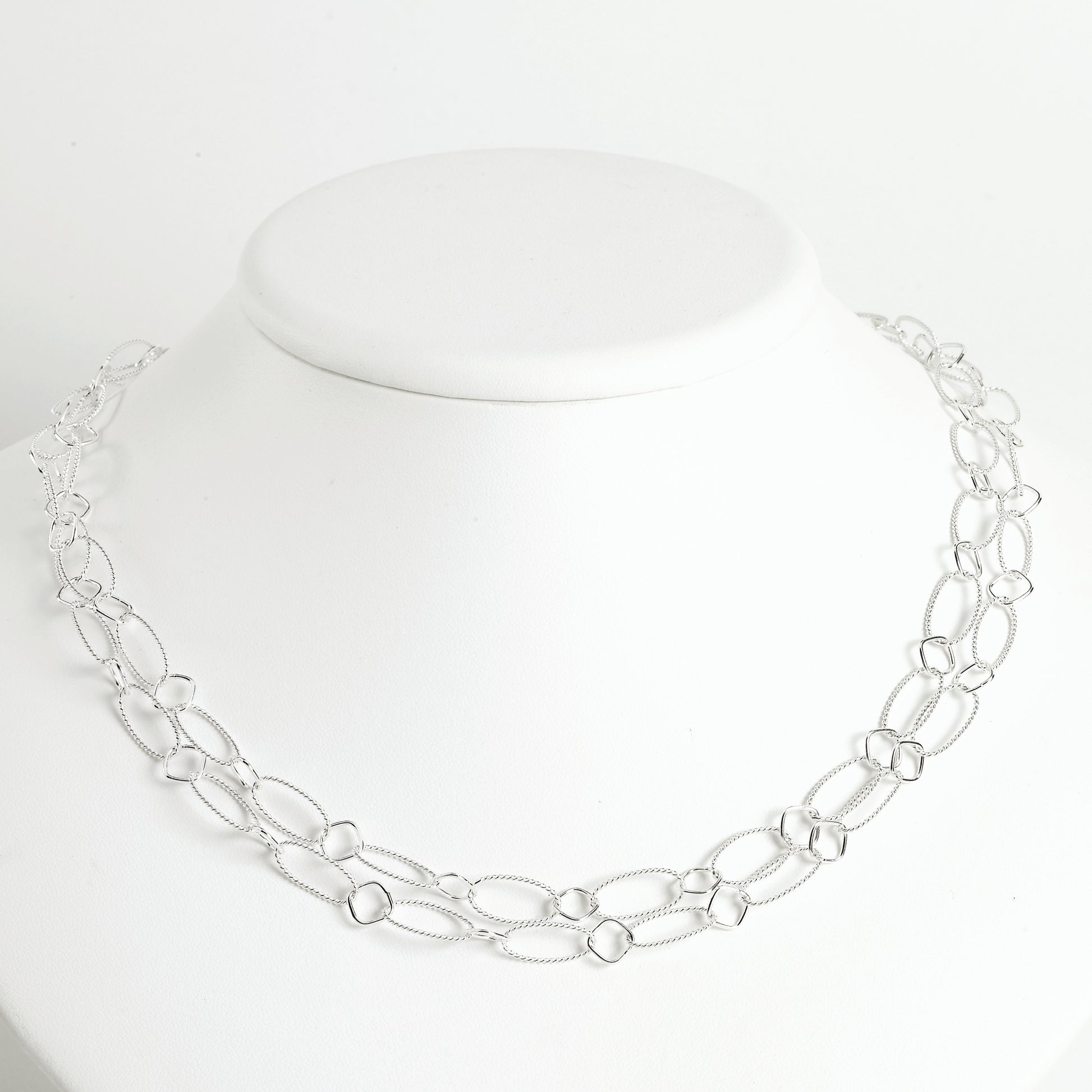 Sterling Silver Fancy Necklace 24 Inches