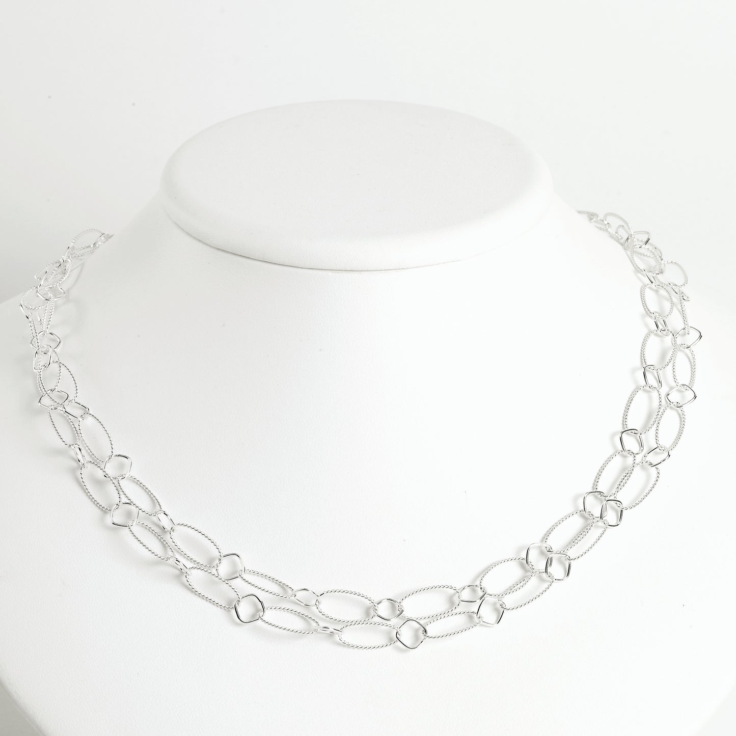 Sterling Silver Fancy Necklace 18 Inches
