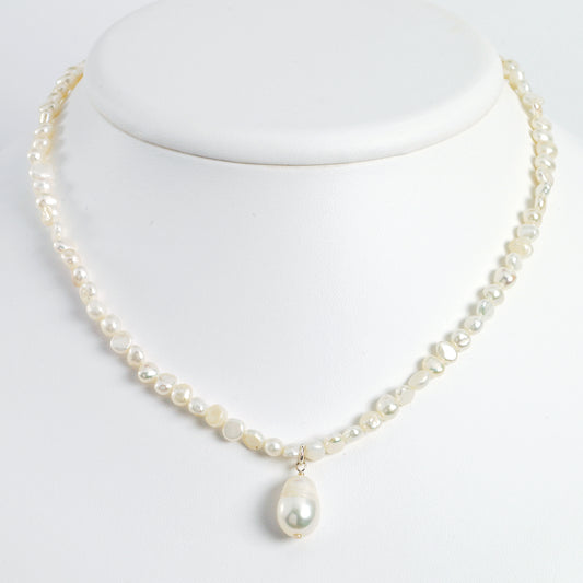 Sterling Silver Freshwater Cultured Pearl Drop 18in Necklace
