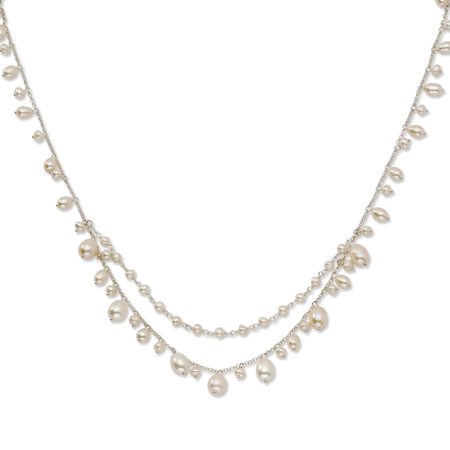 Sterling Silver Freshwater Cultured Pearl 16in Necklace