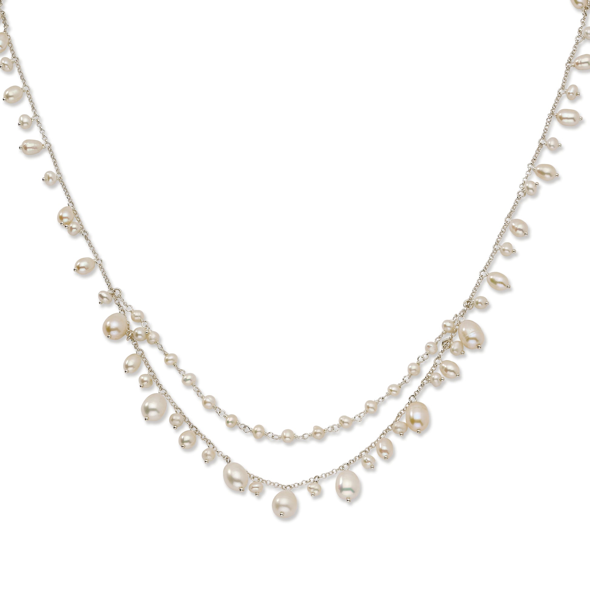 Sterling Silver Freshwater Cultured Pearl 16in Necklace