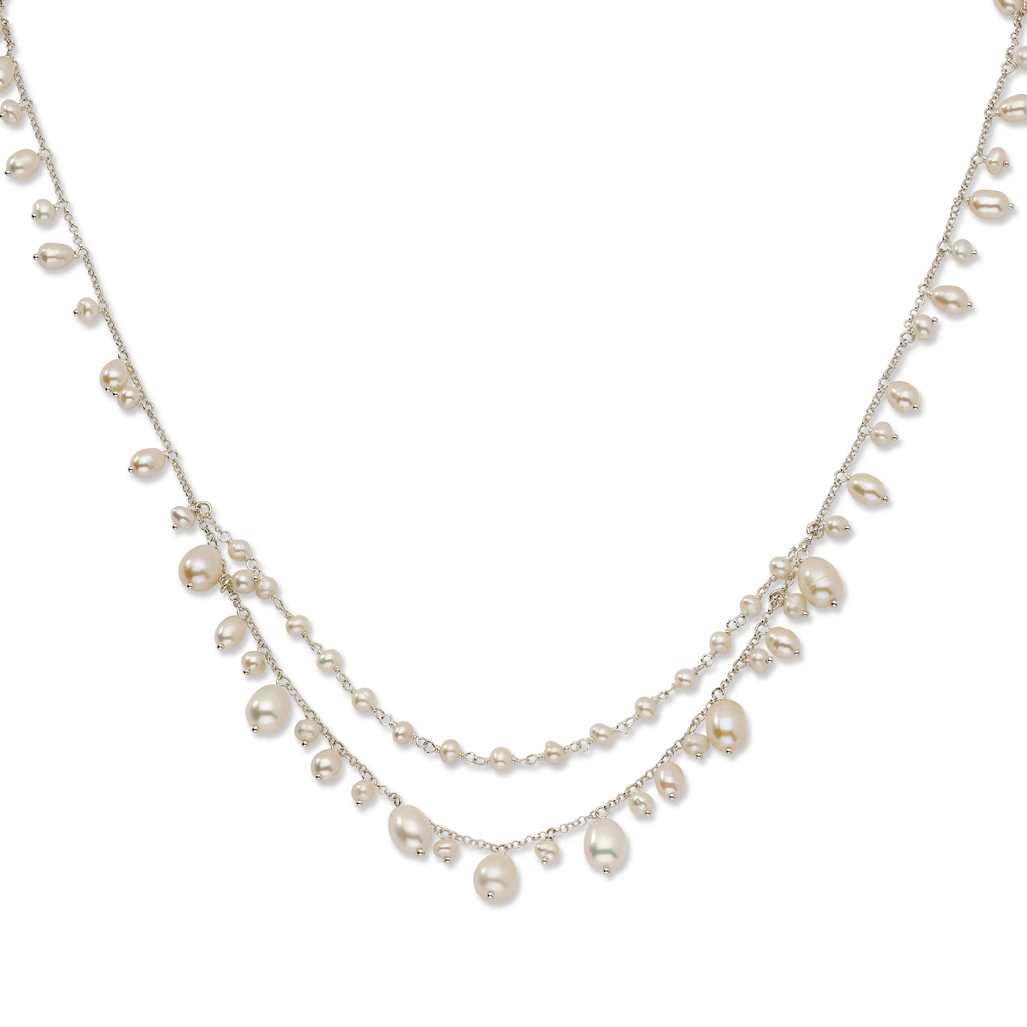 Sterling Silver Freshwater Cultured Pearl 16in Necklace