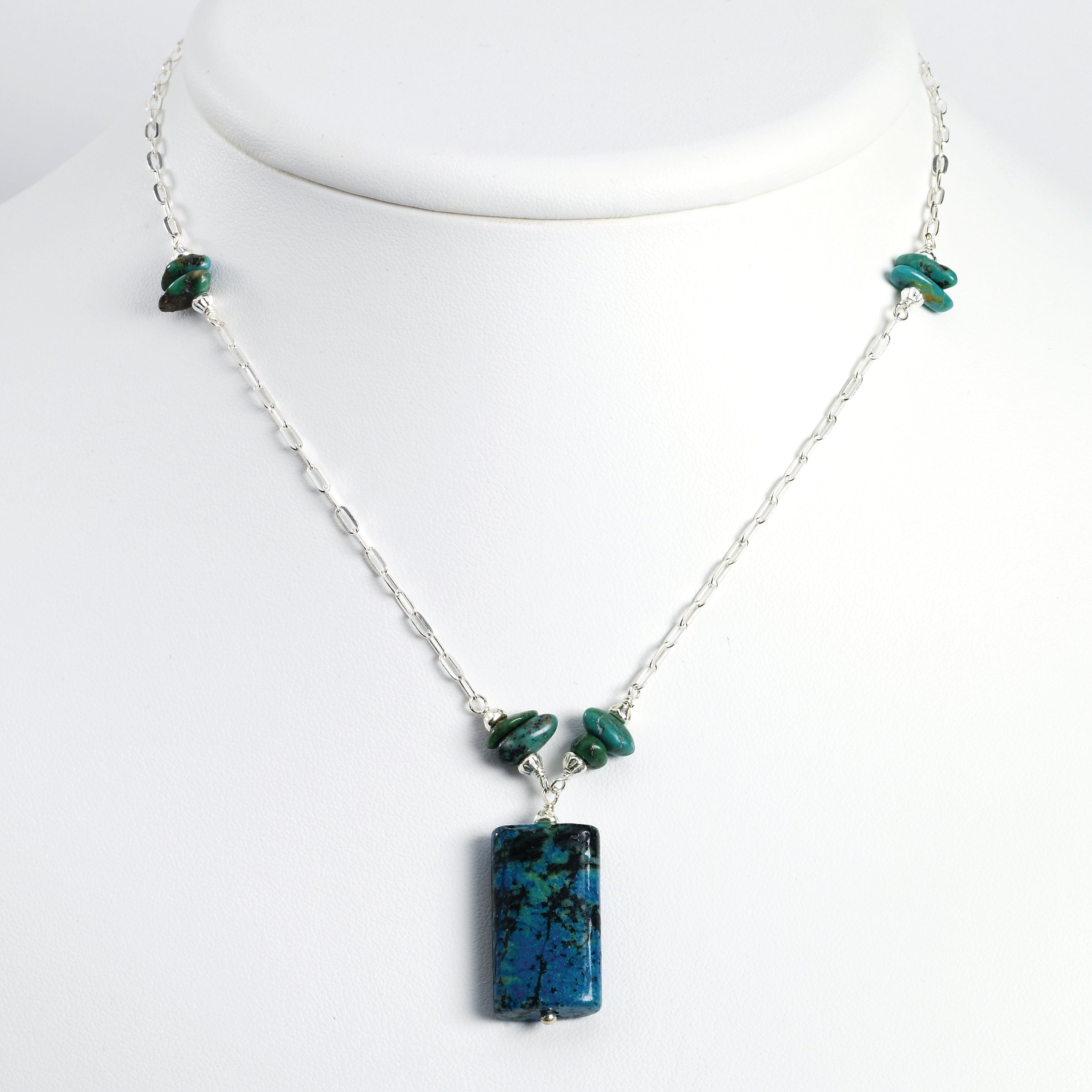 Sterling Silver Chrysocolla/Turquoise Necklace