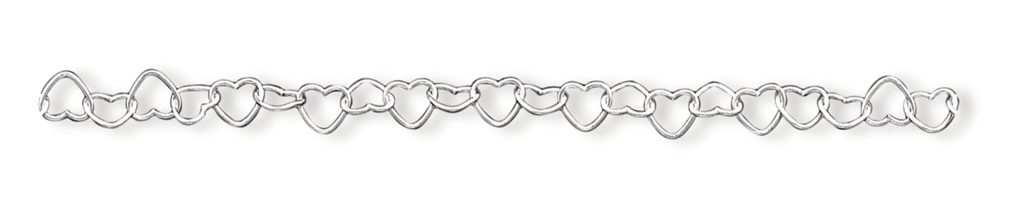 Sterling Silver 8inch Polished Fancy Heart Link Bracelet 8 Inches