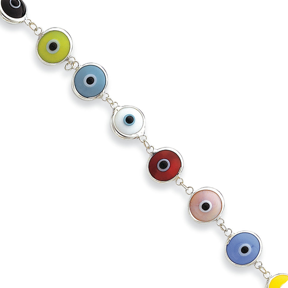 SS 3-DimensionalOpaqueMulti-coloredEyeBracelet 7.5 Inches