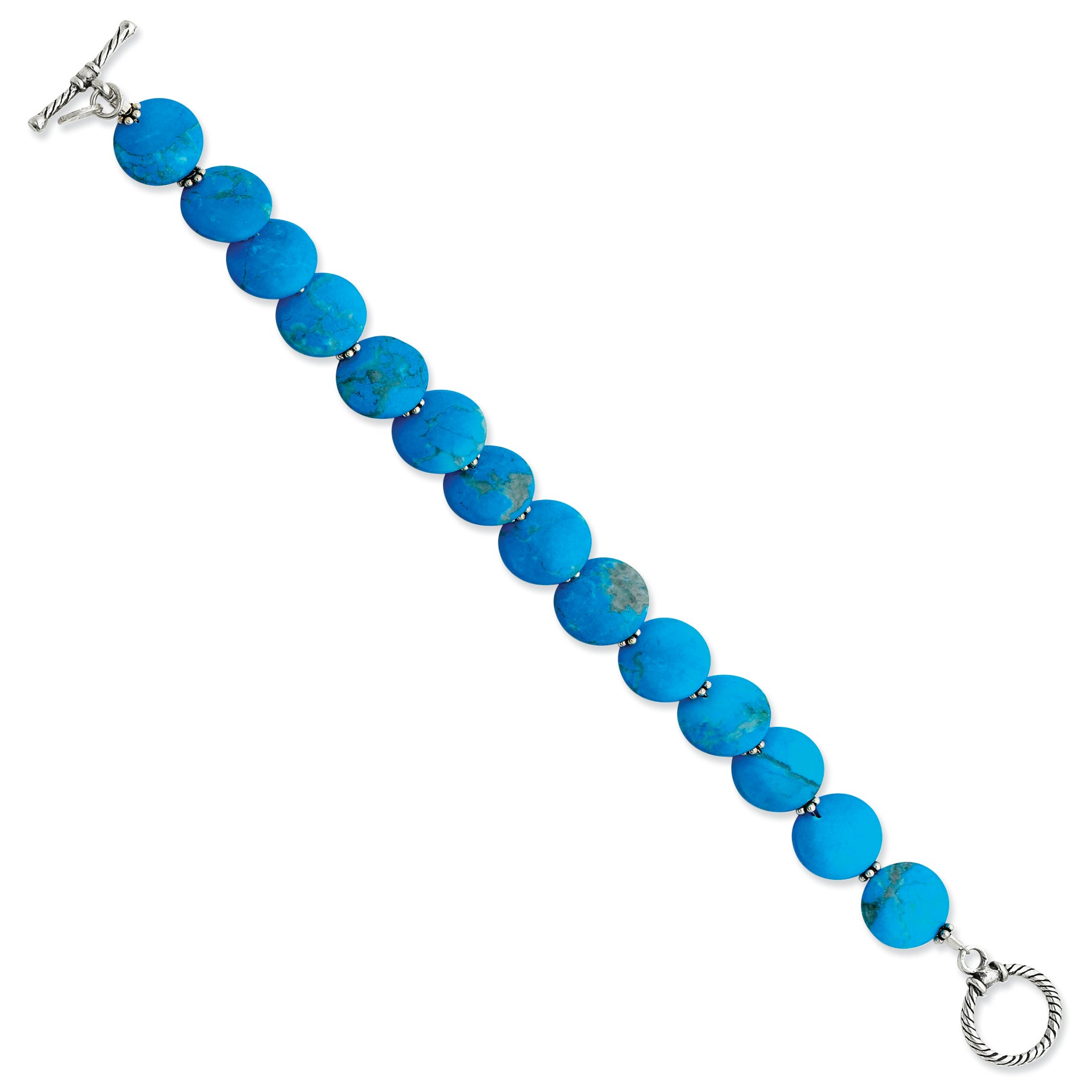 Sterling Silver 8inch Dyed Howlite Stone Bracelet