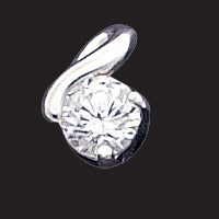 Sterling Silver CZ Pendant w/Chain