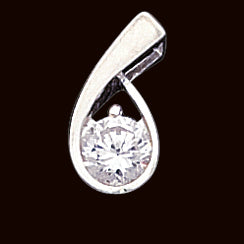 Sterling Silver CZ Pendant & Chain