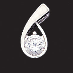 Sterling Silver CZ Pendant & Chain