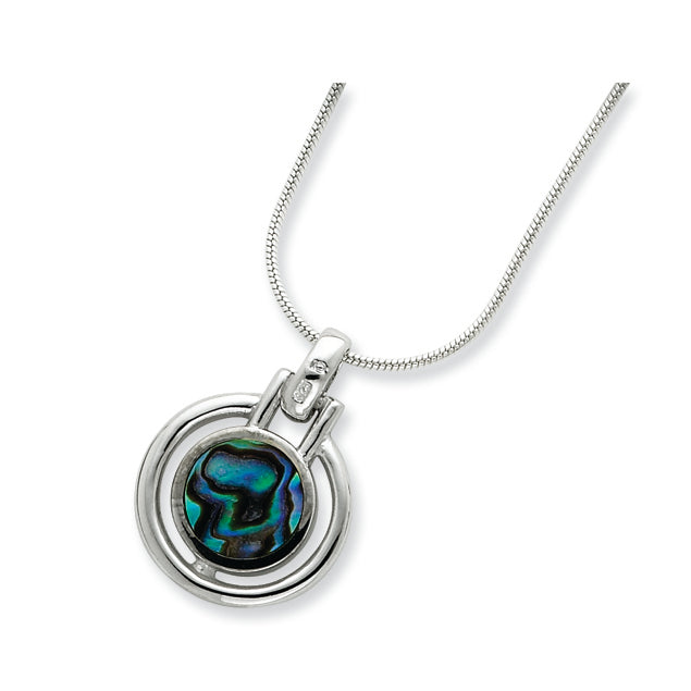 Sterling Silver Abalone Pendant Necklace