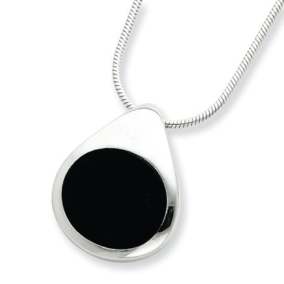 Sterling Silver Onyx Pendant Necklace
