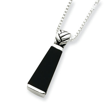 Sterling Silver Onyx Pendant Necklace