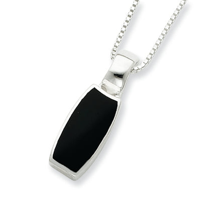 Sterling Silver Onyx Pendant Necklace