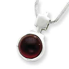 Sterling Silver Garnet Pendant w/Chain