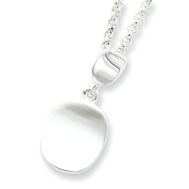 Sterling Silver Bean Pendant W/Chain