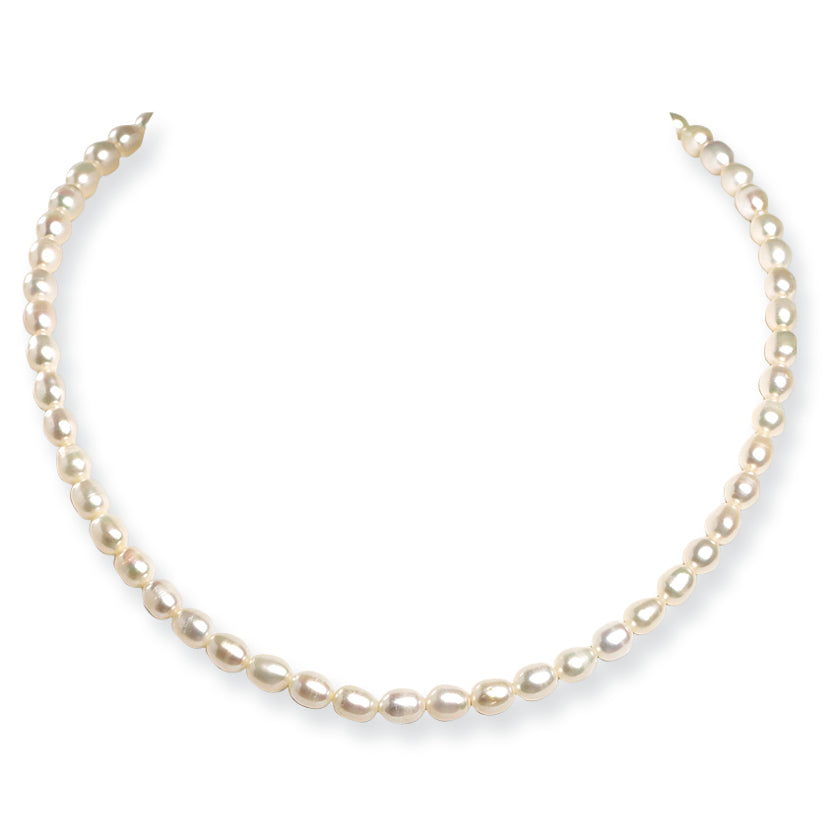 Sterling Silver White Freshwater Cultured Pearl Necklace