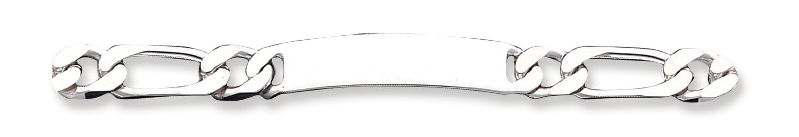 Sterling Silver 8.5inch Polished Engraveable Figaro Link ID Bracelet 8.5 Inches