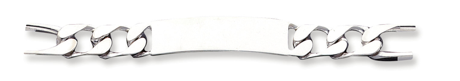 Sterling Silver 7.5inch Polished Engraveable Figaro Link ID Bracelet 7.5 Inches