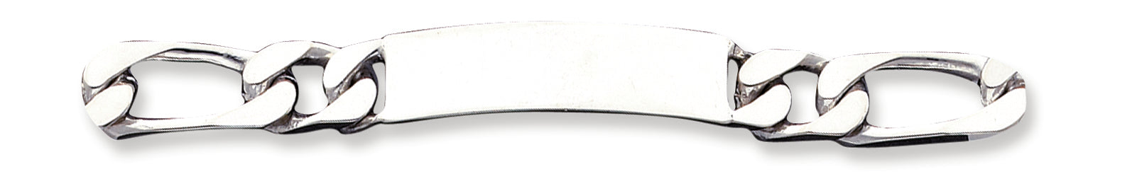 Sterling Silver 7.5inch Polished Engraveable Figaro Link ID Bracelet 7.5 Inches
