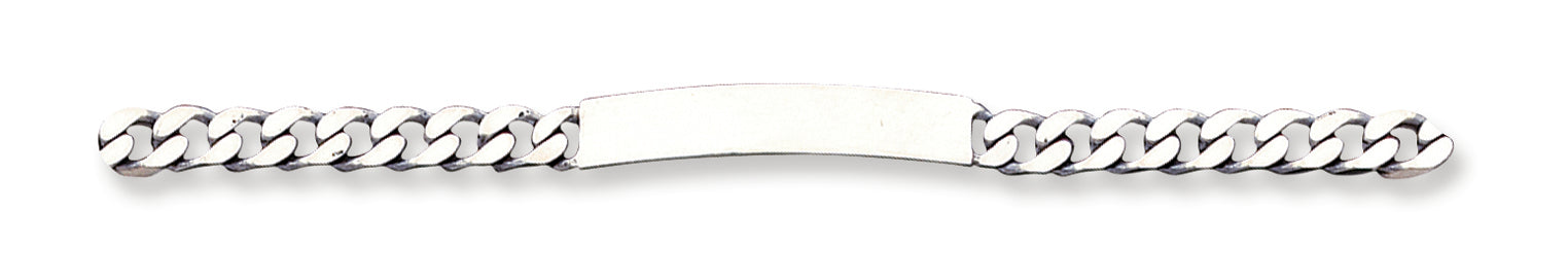 Sterling Silver 8inch Engraveable Antiqued Curb Link ID Bracelet 8 Inches