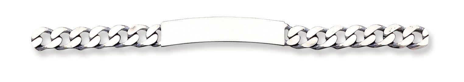 Sterling Silver 8inch Engraveable Antiqued Curb Link ID Bracelet 8 Inches