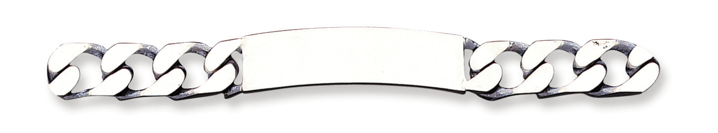 Sterling Silver 8.5inch Engraveable Antiqued Curb Link ID Bracelet 8.5 Inches