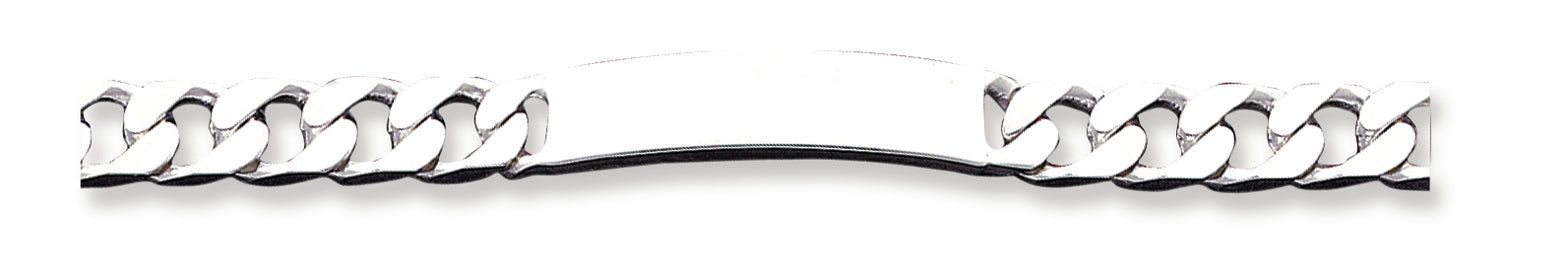 Sterling Silver 8inch Polished Engraveable Curb Link ID Bracelet 8 Inches