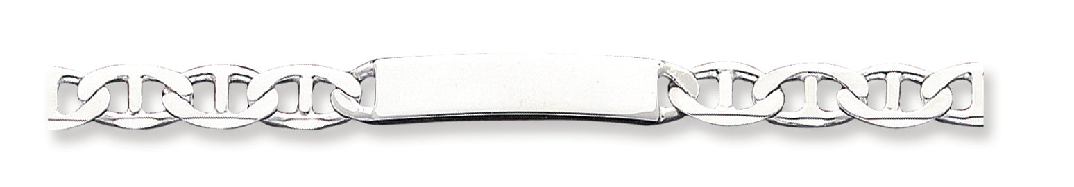 Sterling Silver 8inch Polished Engraveable Anchor Link ID Bracelet 8 Inches