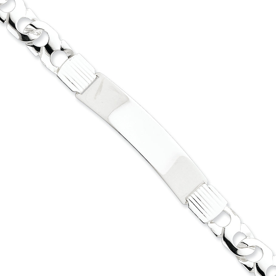 Sterling Silver Fancy Link ID Bracelet 8 Inches